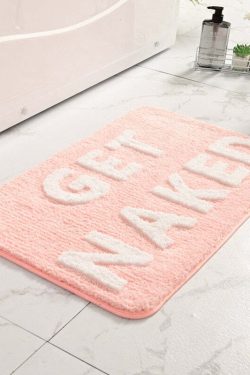 Get Naked Bath Mat Soft Pink - Y2K & 90s Fashion, Grunge, Retro, Pastel Goth, Summer Vibes