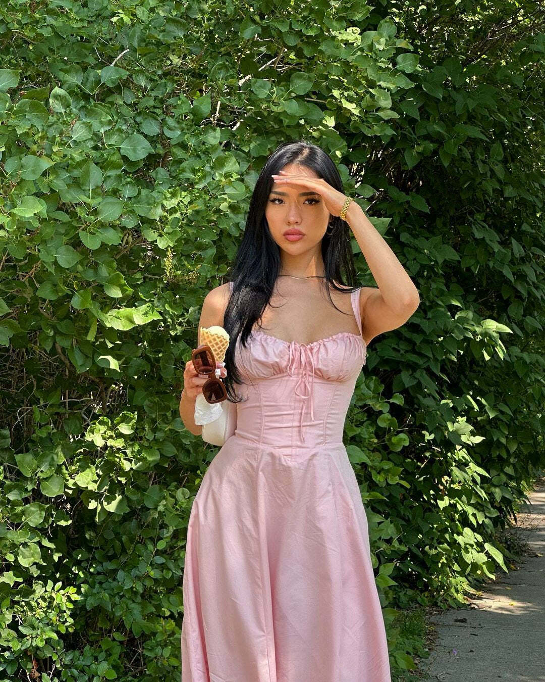 Giabella Corset Midi Dress - Y2K Summer, 90s Grunge, Retro Party, Pastel Goth, Y2K Club Outfit