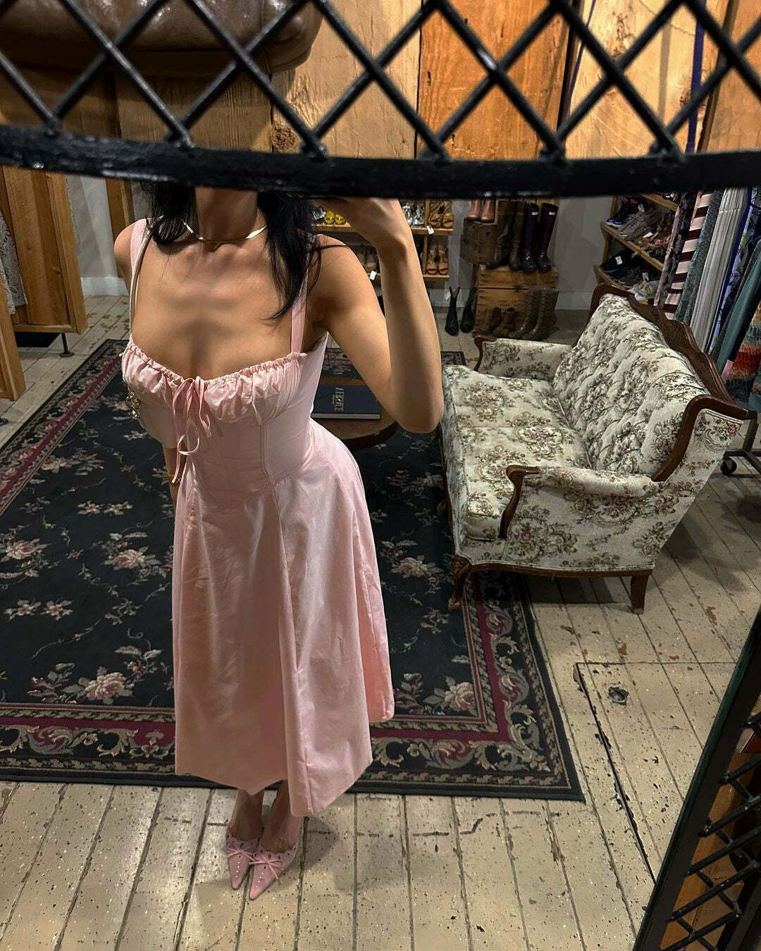 Giabella Corset Midi Dress - Y2K Summer, 90s Grunge, Retro Party, Pastel Goth, Y2K Club Outfit