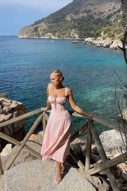 Giabella Corset Midi Dress - Y2K Summer, 90s Grunge, Retro Party, Pastel Goth, Y2K Club Outfit