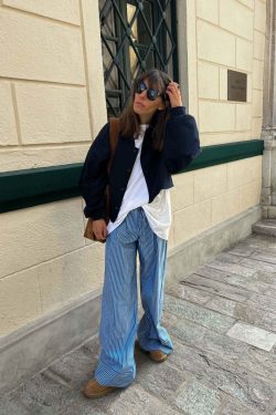 Gina Striped Loose Pants - Y2K Summer Grunge Outfit, 90s Fashion, Retro Style, Y2K Club Look