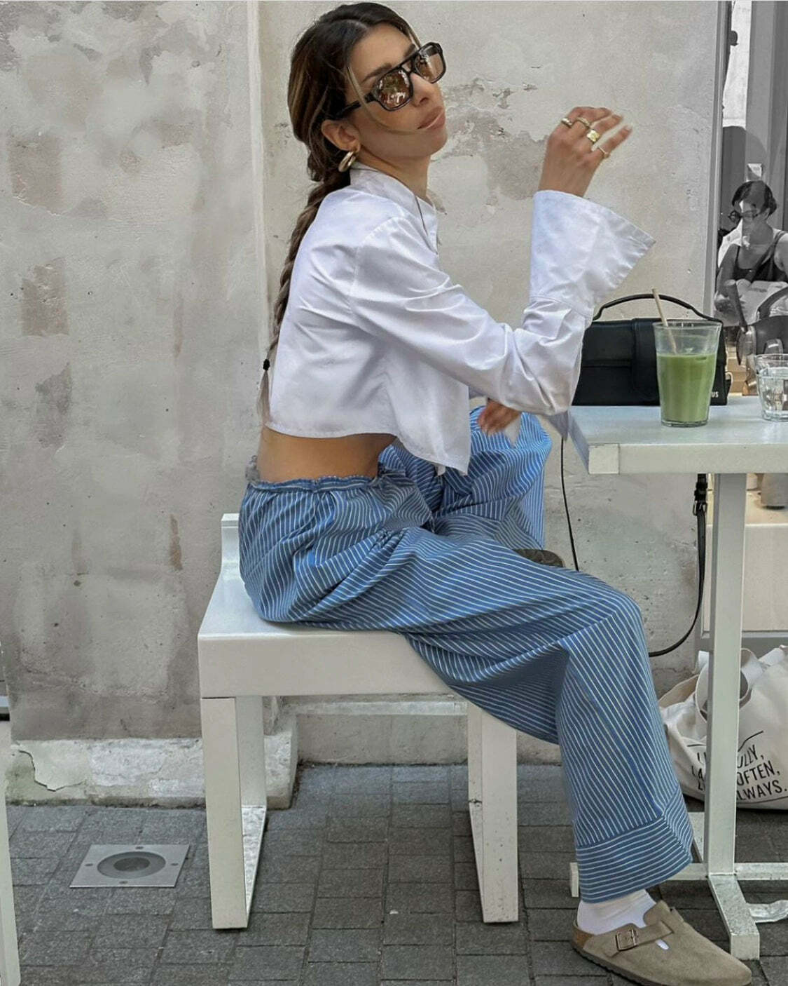 Gina Striped Loose Pants - Y2K Summer Grunge Outfit, 90s Fashion, Retro Style, Y2K Club Look
