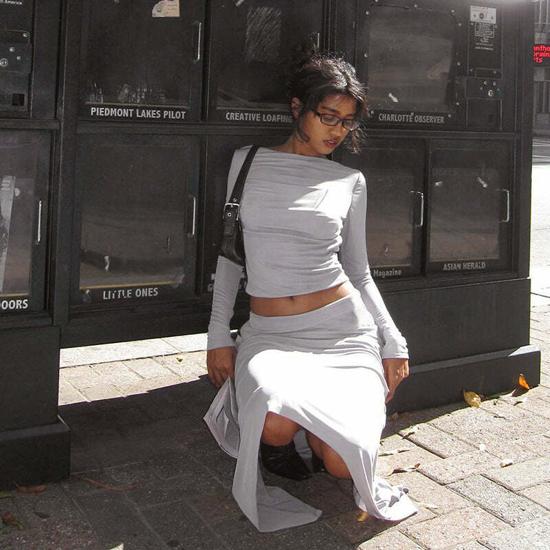 Gioia Skirt Set - Y2K Summer Grunge Outfit, 90s Fashion, Retro Style, Pastel Goth, Y2K
