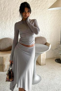 Gioia Skirt Set - Y2K Summer Grunge Outfit, 90s Fashion, Retro Style, Pastel Goth, Y2K