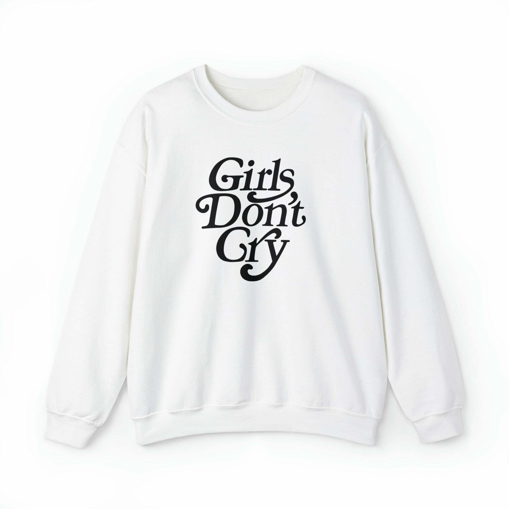 Girls Don't Cry Black & White Sweatshirt - Y2K Grunge, 90s Fashion, Retro Style, Y2K Club Outfit