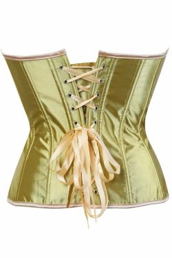 Gold Gothic Hourglass Overbust Corset - Y2K Grunge, 90s Fashion, Retro Style, Pastel Goth Outfits