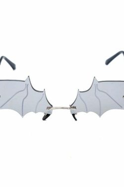Gothic Bat Wings Sunglasses Grey - Y2K Grunge, 90s Retro, Dark Y2K Fashion, Y2K Club