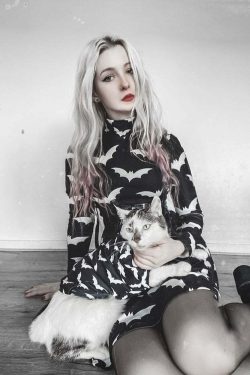 Gothic Black Bat Pattern Dress - Y2K Grunge, 90s Fashion, Retro Style, Pastel Goth Outfit