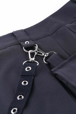 Gothic Black Cargo Skirt - Y2K Grunge, 90s Fashion, Retro Style, Y2K Summer Outfits