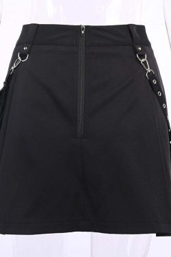 Gothic Black Cargo Skirt - Y2K Grunge, 90s Fashion, Retro Style, Y2K Summer Outfits