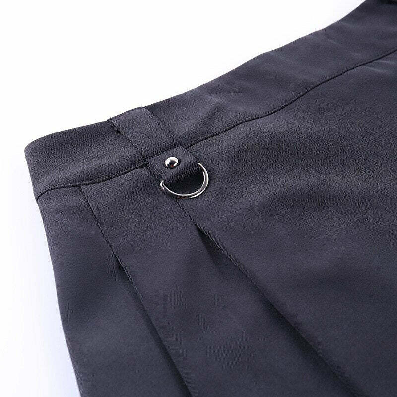 Gothic Black Cargo Skirt - Y2K Grunge, 90s Fashion, Retro Style, Y2K Summer Outfits