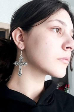 Gothic Cross Earrings - Y2K Grunge, 90s Retro, Pastel Goth, Y2K Party & Club Outfits