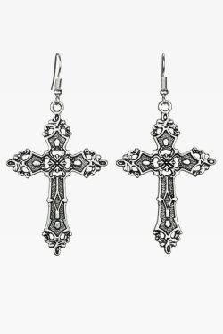 Gothic Cross Earrings - Y2K Grunge, 90s Retro, Pastel Goth, Y2K Party & Club Outfits