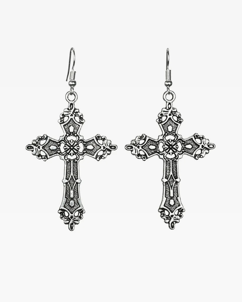Gothic Cross Earrings - Y2K Grunge, 90s Retro, Pastel Goth, Y2K Party & Club Outfits