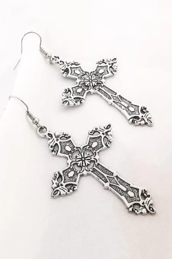 Gothic Cross Earrings - Y2K Grunge, 90s Retro, Pastel Goth, Y2K Party & Club Outfits