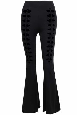 Gothic Cut Out High Waist Lace Pants - Y2K Grunge, 90s Fashion, Retro Style, Summer Y2K Outfits