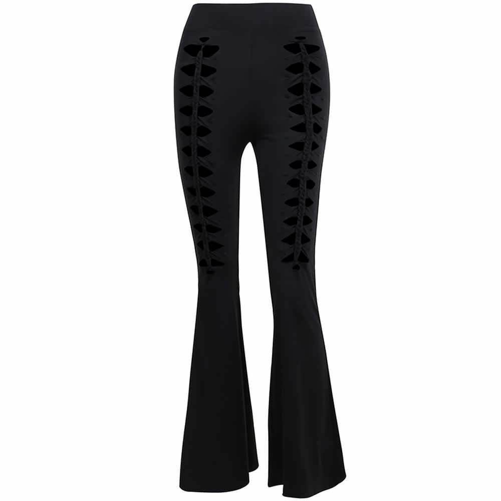 Gothic Cut Out High Waist Lace Pants - Y2K Grunge, 90s Fashion, Retro Style, Summer Y2K Outfits