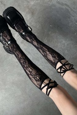 Gothic Dark Aesthetic Lace Stockings - Y2K Grunge, 90s Retro, Pastel Goth, Summer Y2K Out