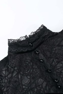 Gothic Elegant Lace Velvet Blouse - Y2K Grunge, 90s Fashion, Retro Style, Pastel Goth Outfits