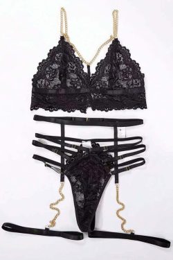 Gothic Floral Lace Bra & Panty Garter Lingerie Set - Y2K Grunge, 90s Retro, Pastel Goth