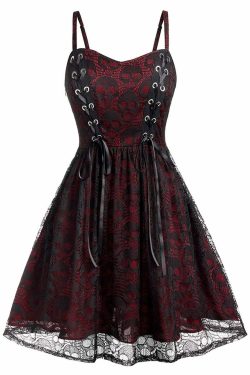 Gothic Lace Dress - Y2K Grunge, 90s Retro, Pastel Goth, Summer Party, Club & Popstar Outfits