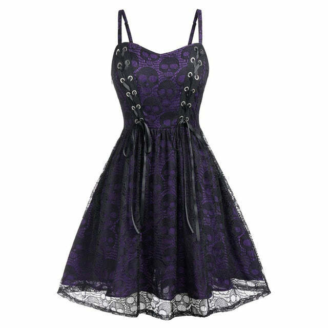 Gothic Lace Dress - Y2K Grunge, 90s Retro, Pastel Goth, Summer Party, Club & Popstar Outfits