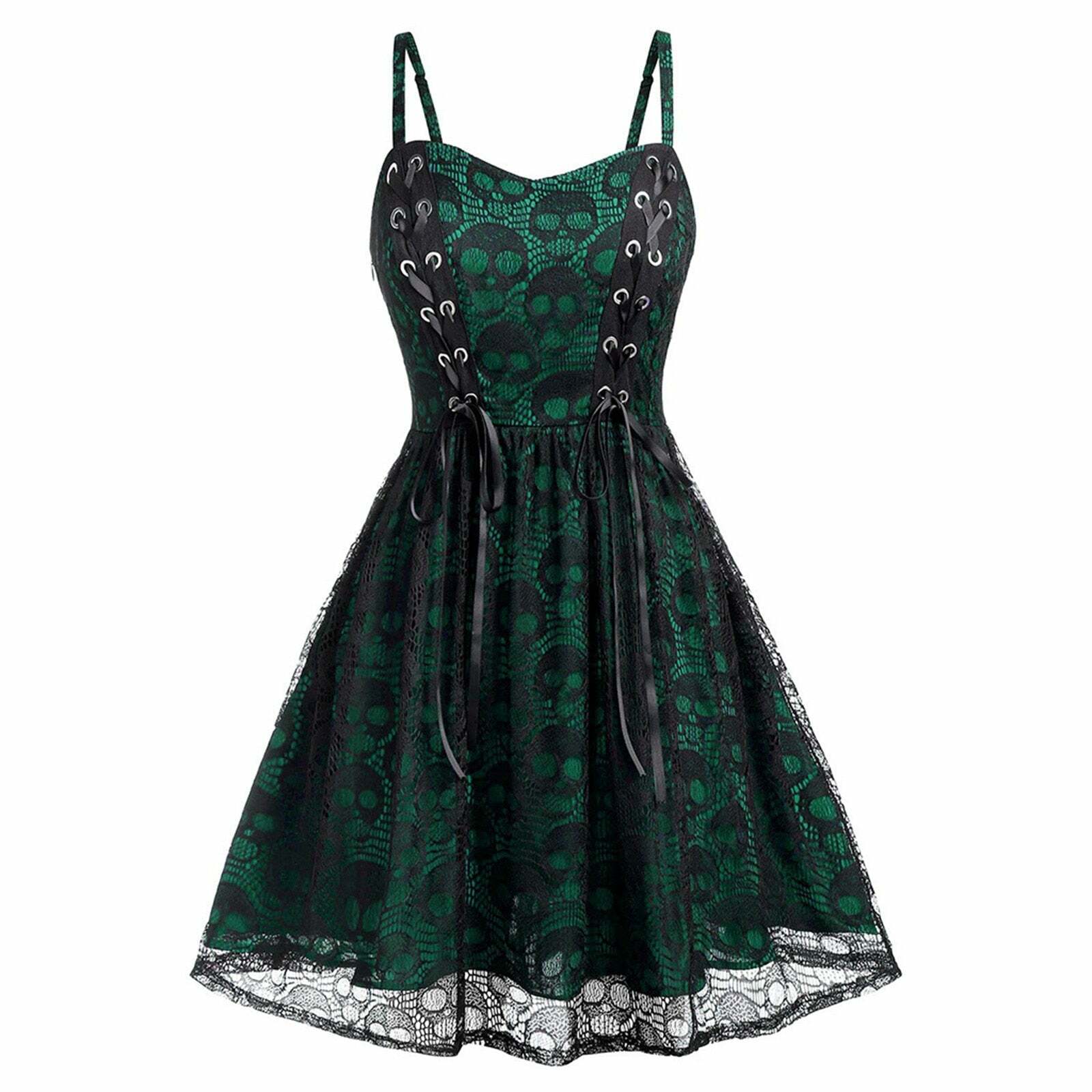 Gothic Lace Dress - Y2K Grunge, 90s Retro, Pastel Goth, Summer Party, Club & Popstar Outfits