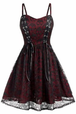 Gothic Lace Dress - Y2K Grunge, 90s Retro, Pastel Goth, Summer Party, Club & Popstar Outfits