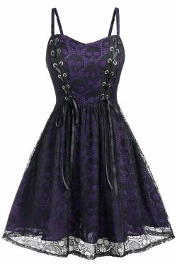 Gothic Lace Dress - Y2K Grunge, 90s Retro, Pastel Goth, Summer Party, Club & Popstar Outfits