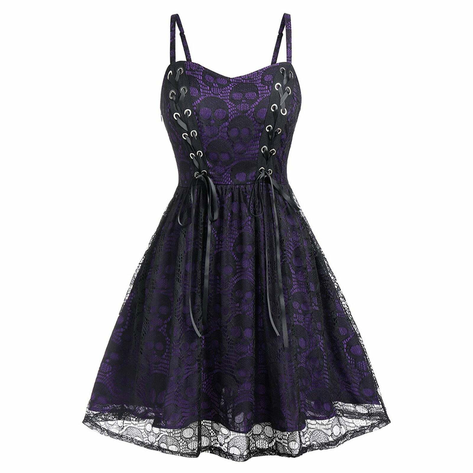 Gothic Lace Dress - Y2K Grunge, 90s Retro, Pastel Goth, Summer Party, Club & Popstar Outfits