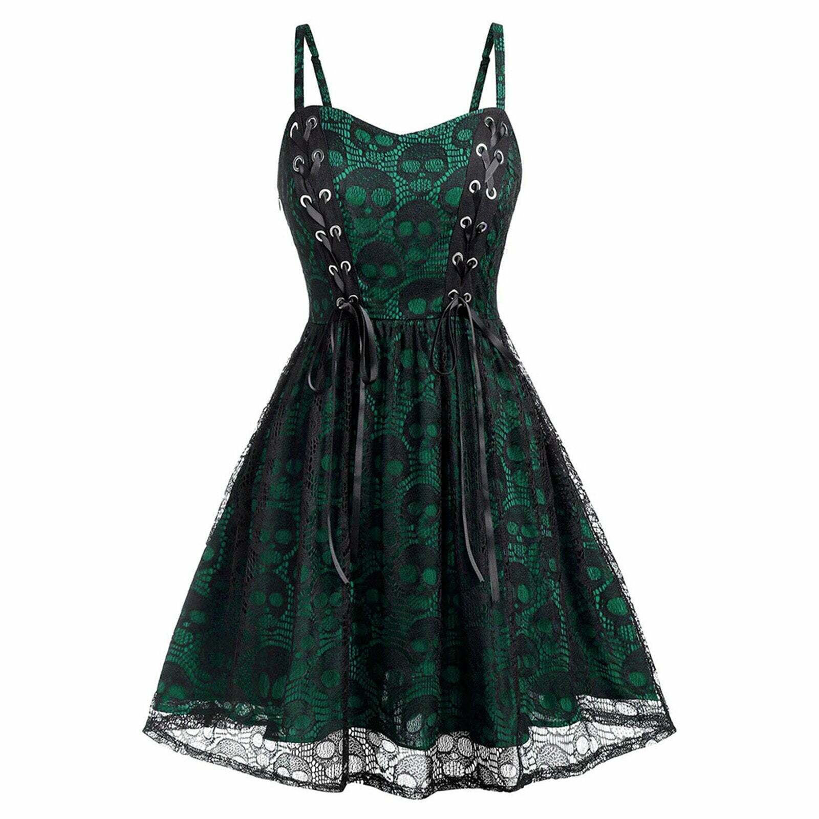 Gothic Lace Dress - Y2K Grunge, 90s Retro, Pastel Goth, Summer Party, Club & Popstar Outfits