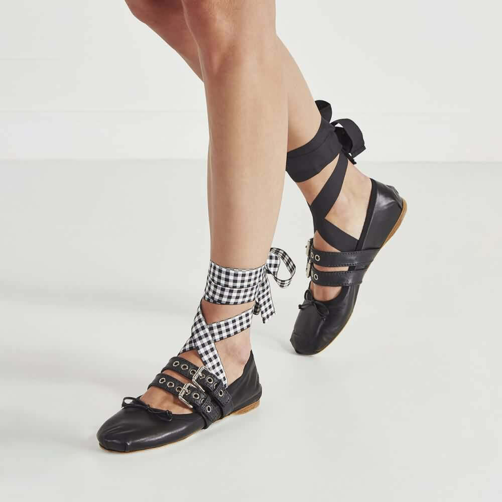 Gothic Punk Ballet Flats - Y2K Grunge, 90s Fashion, Retro Style, Pastel Goth, Y2K Club Out