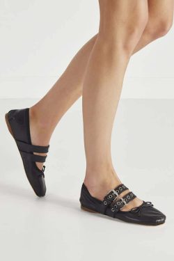 Gothic Punk Ballet Flats - Y2K Grunge, 90s Fashion, Retro Style, Pastel Goth, Y2K Club Out
