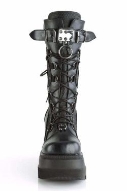 Gothic Punk Mid Calf Platform Wedge Boots - Y2K Grunge, 90s Retro, Summer & Party Outfits