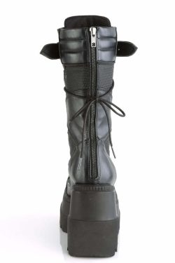 Gothic Punk Mid Calf Platform Wedge Boots - Y2K Grunge, 90s Retro, Summer & Party Outfits