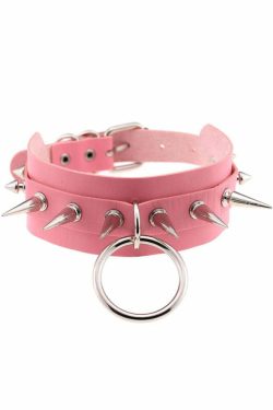 Gothic Punk O-Ring and Spikes Choker - Y2K Grunge, 90s Fashion, Retro Style, Pastel Goth