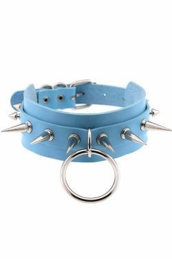 Gothic Punk O-Ring and Spikes Choker - Y2K Grunge, 90s Fashion, Retro Style, Pastel Goth