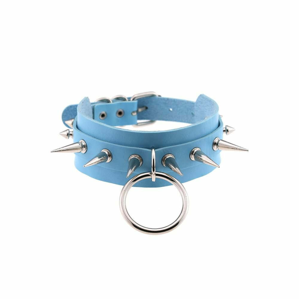 Gothic Punk O-Ring and Spikes Choker - Y2K Grunge, 90s Fashion, Retro Style, Pastel Goth