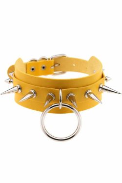 Gothic Punk O-Ring and Spikes Choker - Y2K Grunge, 90s Fashion, Retro Style, Pastel Goth