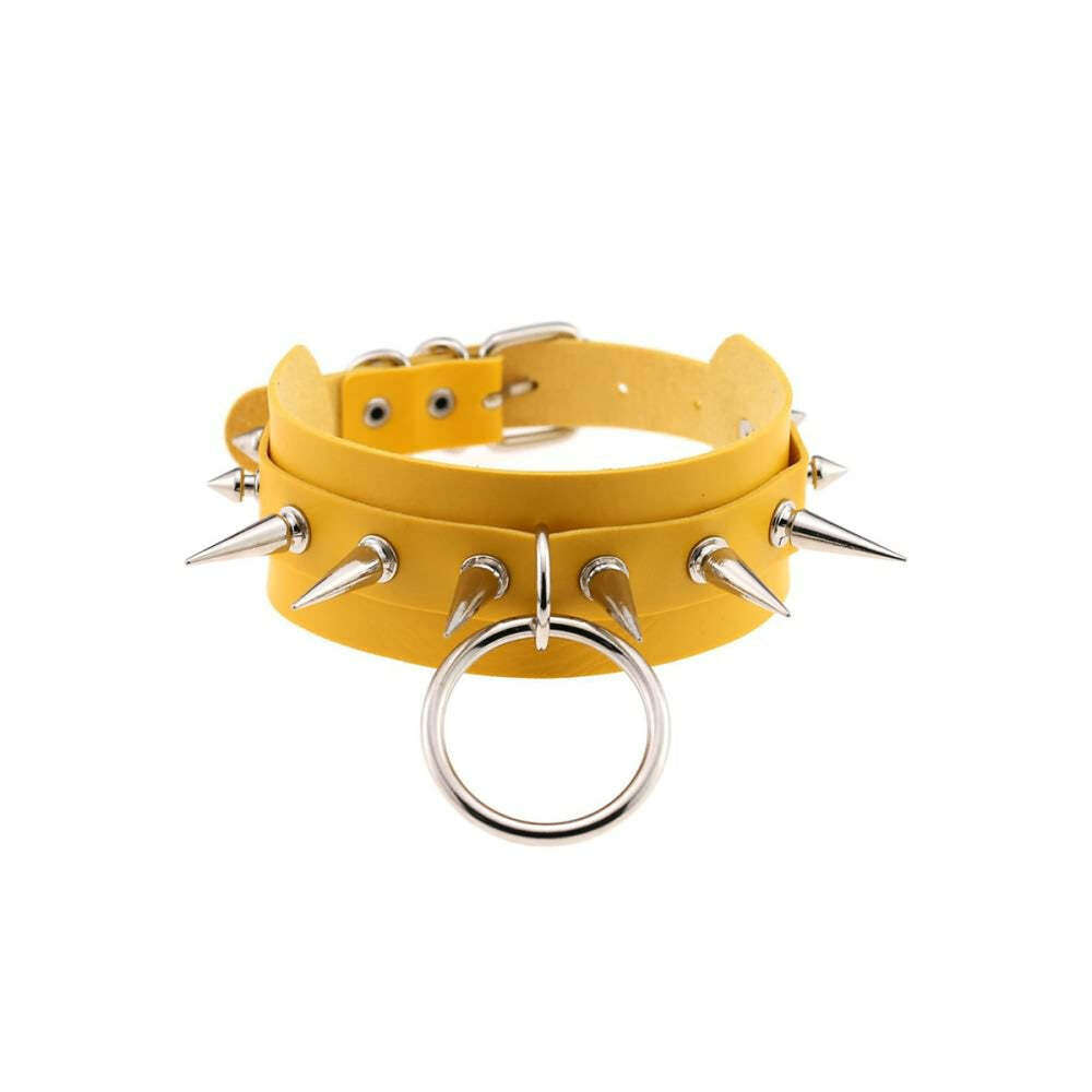 Gothic Punk O-Ring and Spikes Choker - Y2K Grunge, 90s Fashion, Retro Style, Pastel Goth