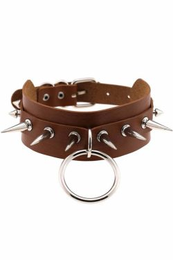Gothic Punk O-Ring and Spikes Choker - Y2K Grunge, 90s Fashion, Retro Style, Pastel Goth