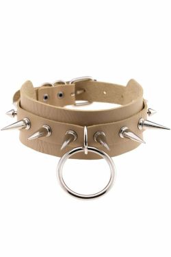 Gothic Punk O-Ring and Spikes Choker - Y2K Grunge, 90s Fashion, Retro Style, Pastel Goth