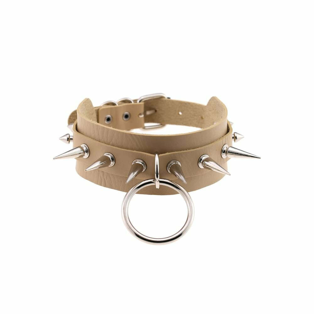 Gothic Punk O-Ring and Spikes Choker - Y2K Grunge, 90s Fashion, Retro Style, Pastel Goth