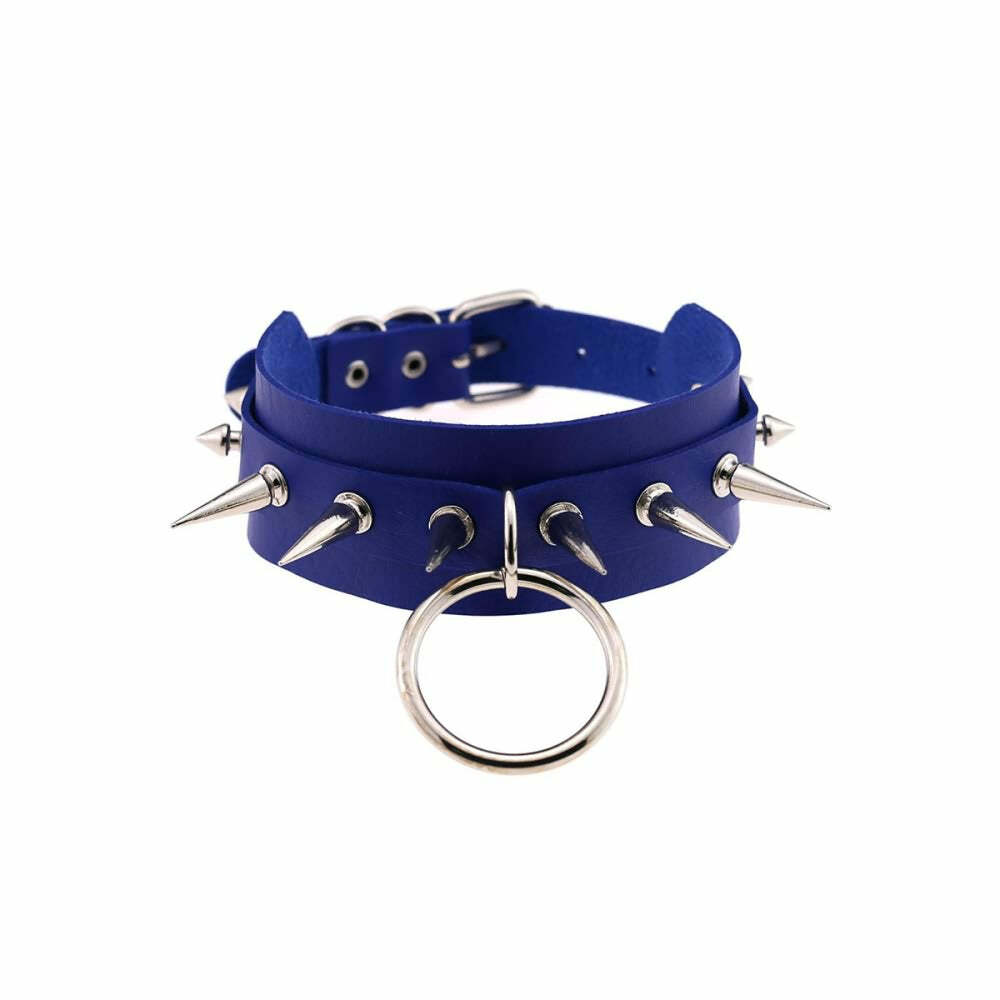 Gothic Punk O-Ring and Spikes Choker - Y2K Grunge, 90s Fashion, Retro Style, Pastel Goth