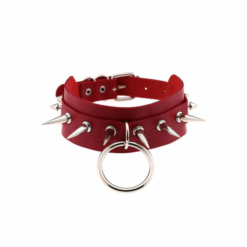 Gothic Punk O-Ring and Spikes Choker - Y2K Grunge, 90s Fashion, Retro Style, Pastel Goth
