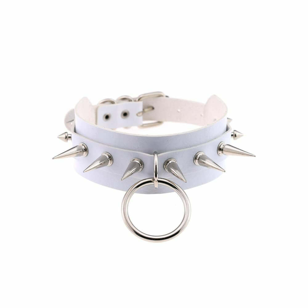 Gothic Punk O-Ring and Spikes Choker - Y2K Grunge, 90s Fashion, Retro Style, Pastel Goth