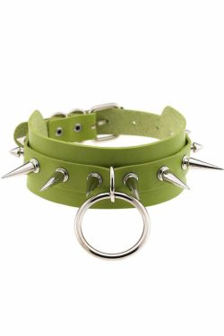 Gothic Punk O-Ring and Spikes Choker - Y2K Grunge, 90s Fashion, Retro Style, Pastel Goth
