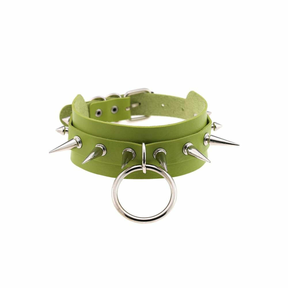 Gothic Punk O-Ring and Spikes Choker - Y2K Grunge, 90s Fashion, Retro Style, Pastel Goth