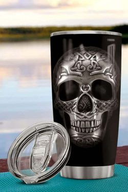 Gothic Punk Skull Stainless Steel Tumbler - Y2K Grunge, 90s Retro, Pastel Goth, Y2K Fashion