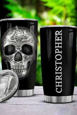 Gothic Punk Skull Stainless Steel Tumbler - Y2K Grunge, 90s Retro, Pastel Goth, Y2K Fashion